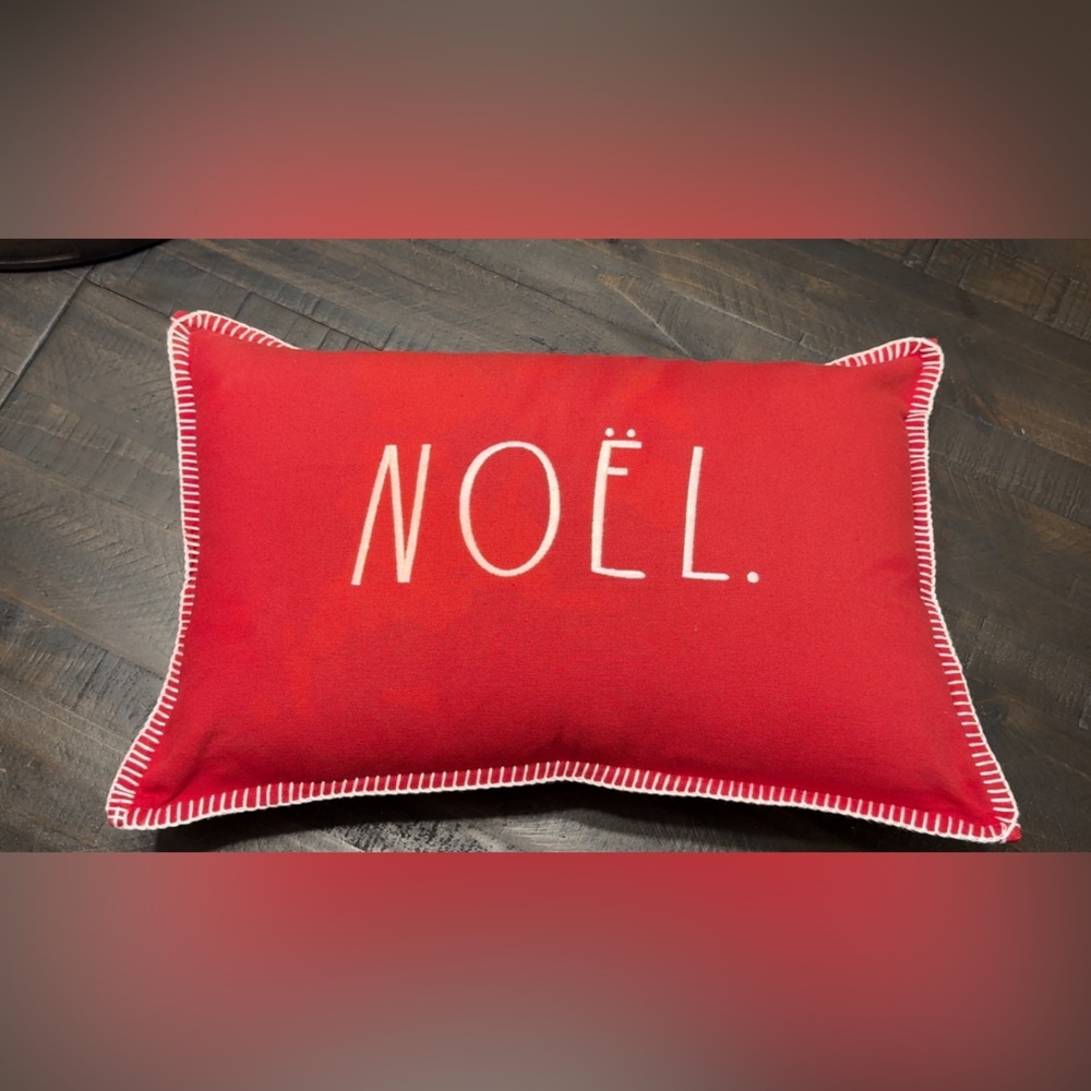 Rae Dunn Christmas Holiday Seasonal ‘NOEL’ Red Accent Throw Pillow Cover